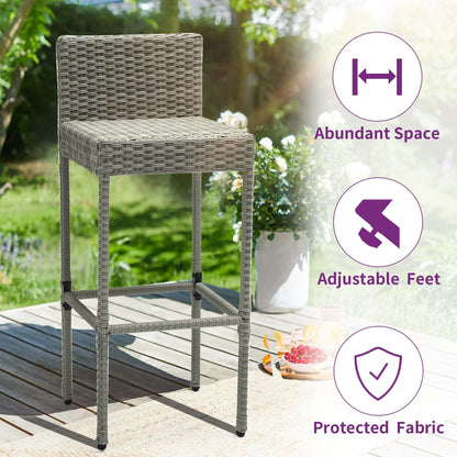 Ensemble de bar en osier 5 pièces pour mobilier d'extérieur Moasis - 5 pièces