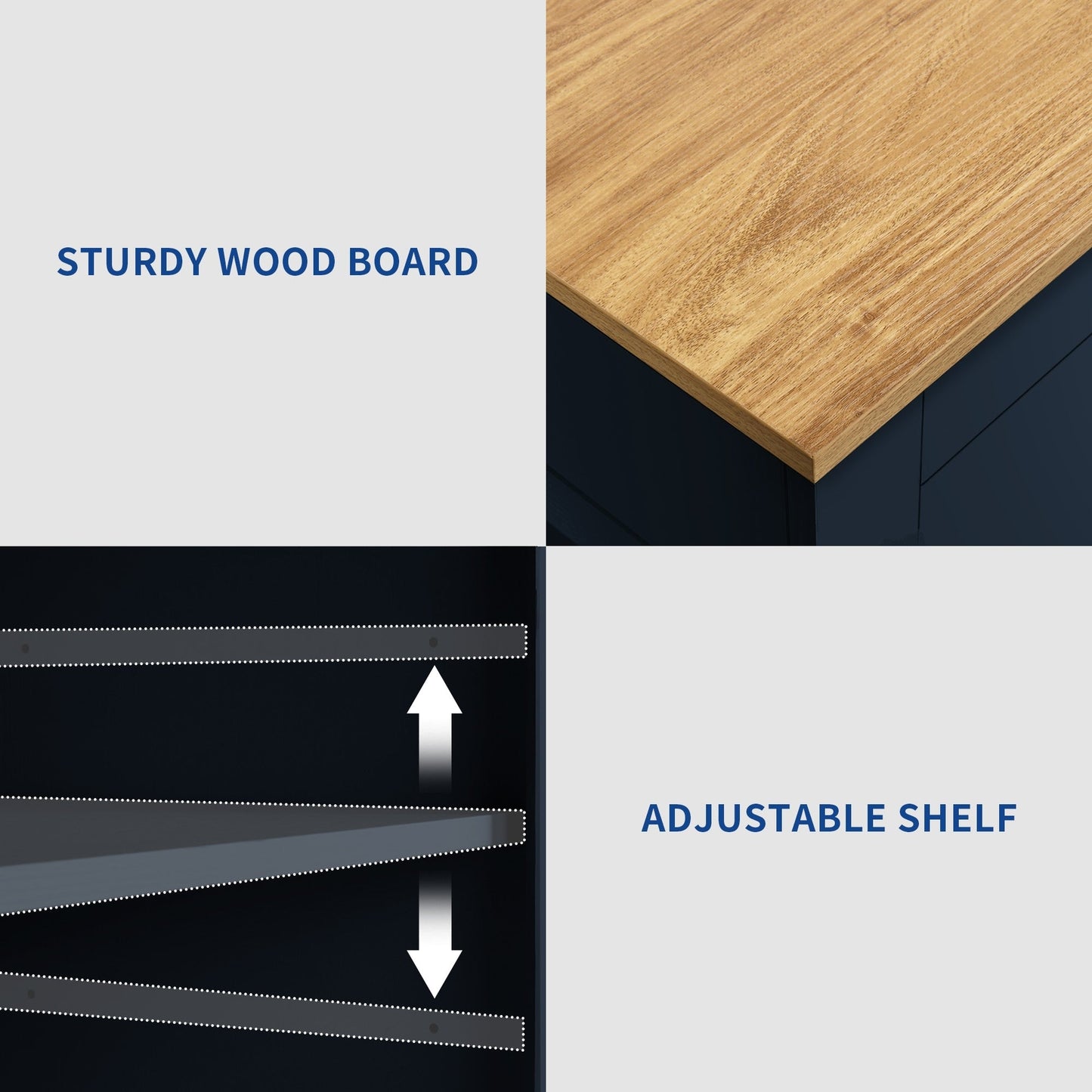 Meuble de rangement pour îlot de cuisine roulant Moasis de 53 pouces, chariot de cuisine mobile portable