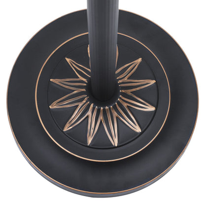 Lampadaire torchère traditionnel Moasis 71 avec lampe de lecture réglable, abat-jour en verre albâtre - 71H