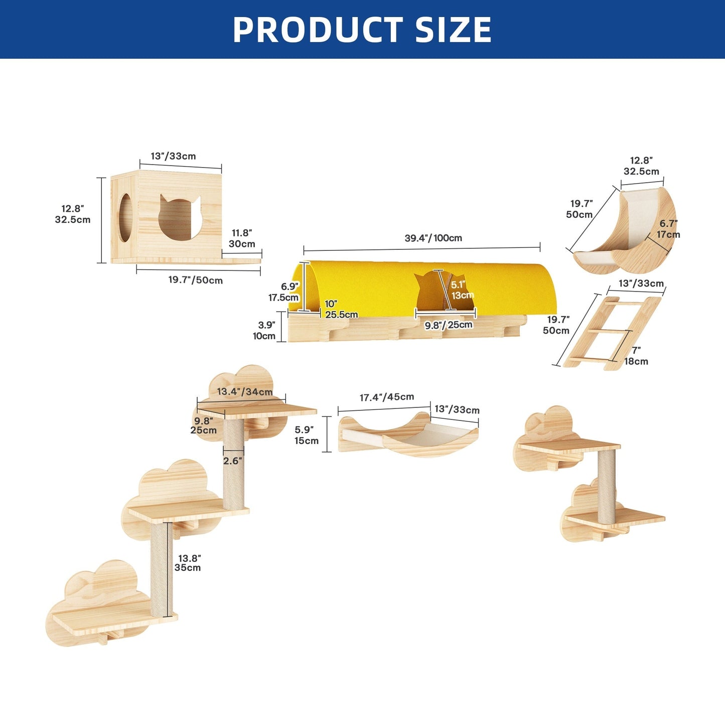 Ensemble d'étagères murales pour chat Moasis, ensemble d'escalade en bois pour chat