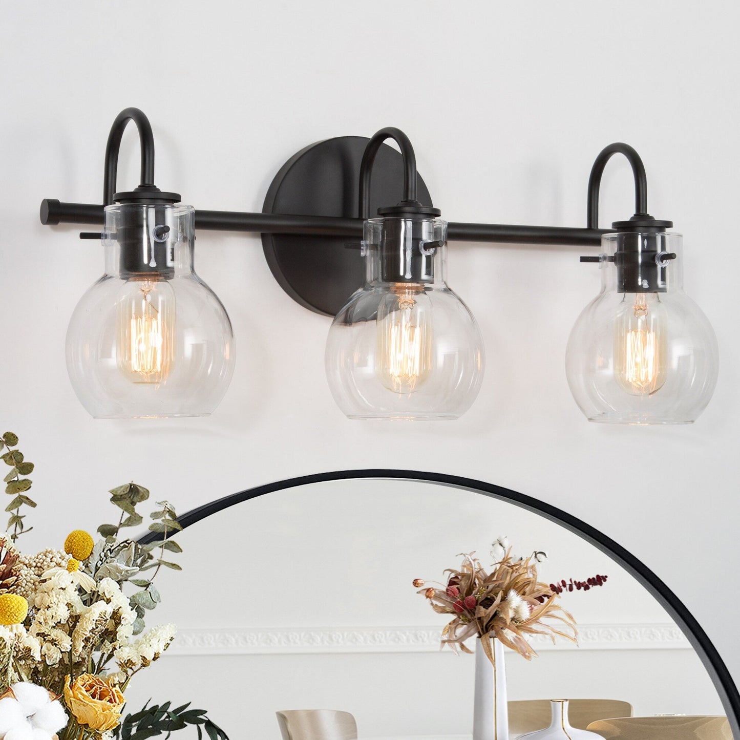 Applique murale moderne à 2, 3, 4 ou 5 lampes pour salle de bain, design minimaliste, en verre