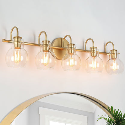 Applique murale moderne à 2, 3, 4 ou 5 lampes pour salle de bain, design minimaliste, en verre