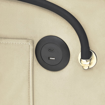 Canapé-lit convertible 3 en 1 moderne 70.86 avec dossier réglable et port de chargement USB pour le salon