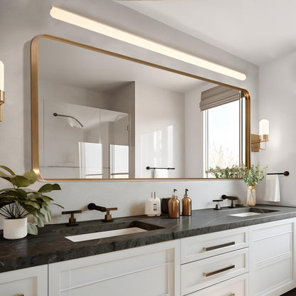 Miroir mural rectangulaire profond moderne en alliage d'aluminium - 71 x 28 cm