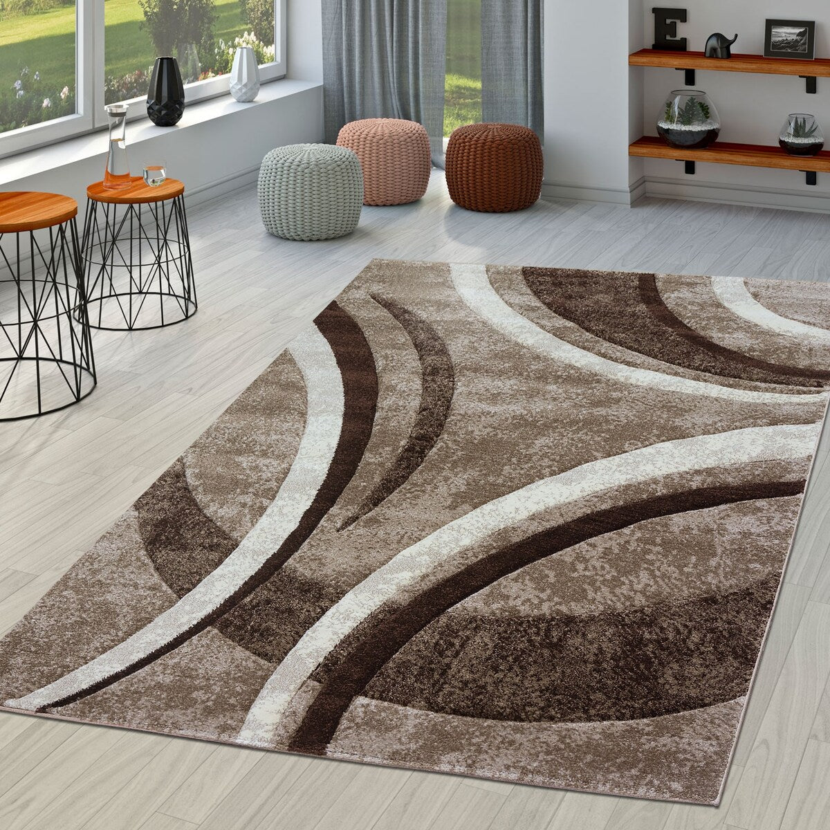 Tapis moderne pour salon, motif abstrait