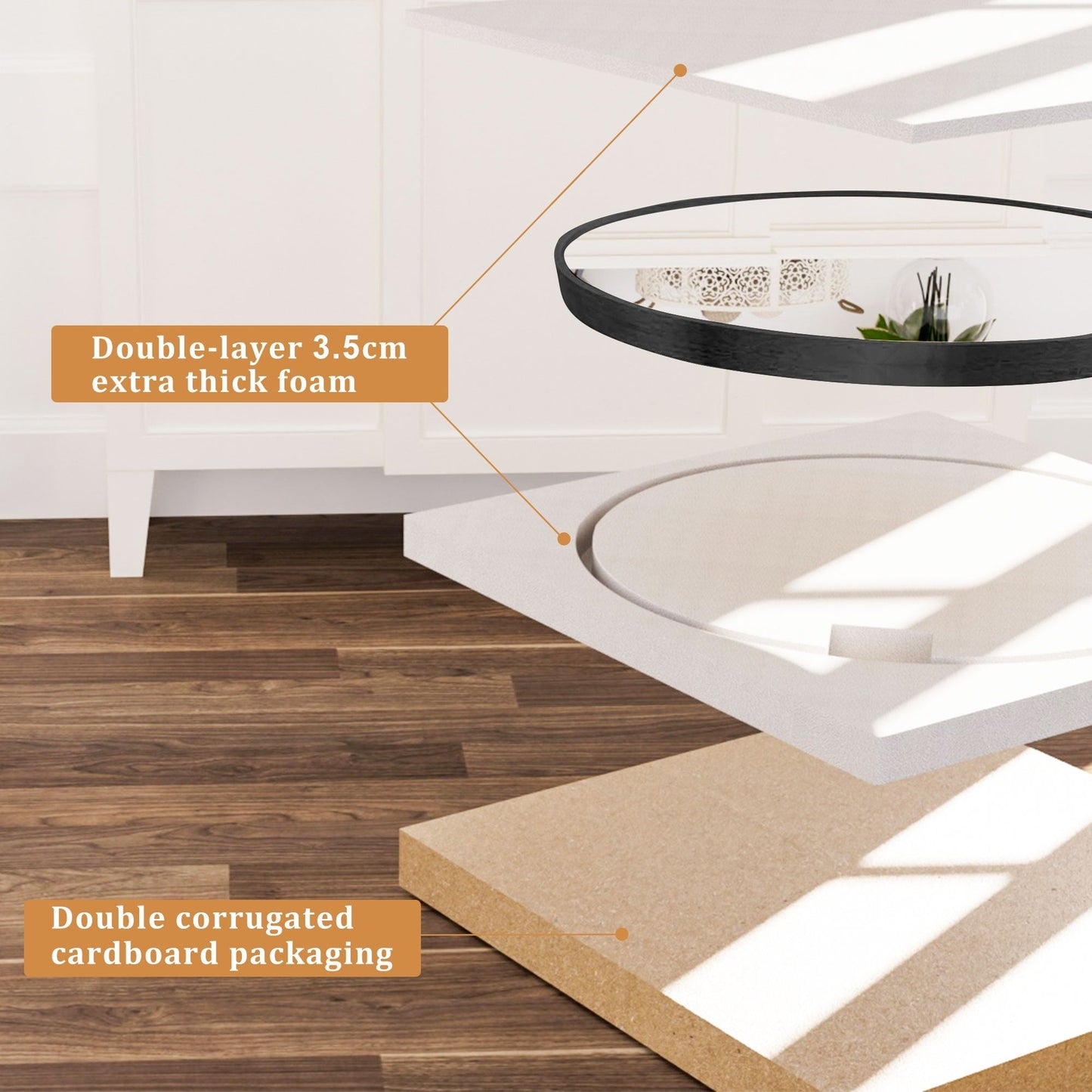 Miroir de salle de bain rond mural moderne