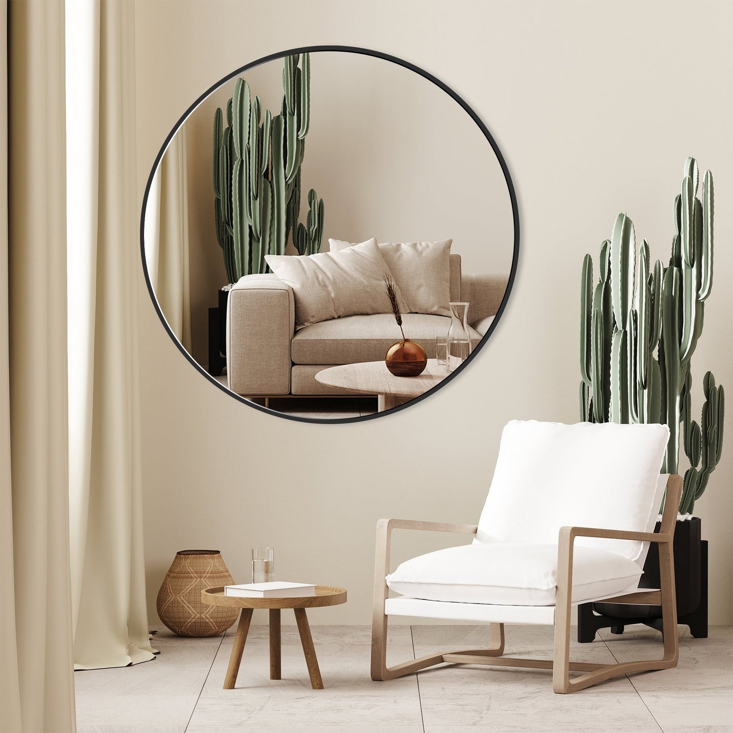 Miroir de salle de bain rond mural moderne