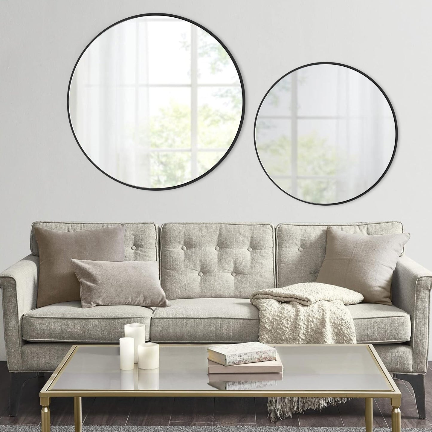 Miroir de salle de bain rond mural moderne