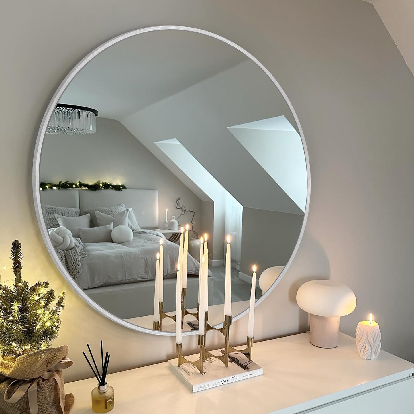 Miroir de salle de bain rond mural moderne