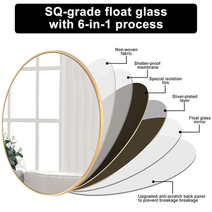 Miroir de salle de bain rond mural moderne