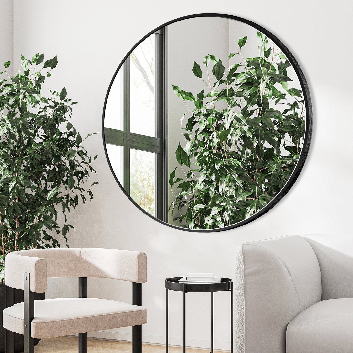 Miroir de salle de bain rond mural moderne