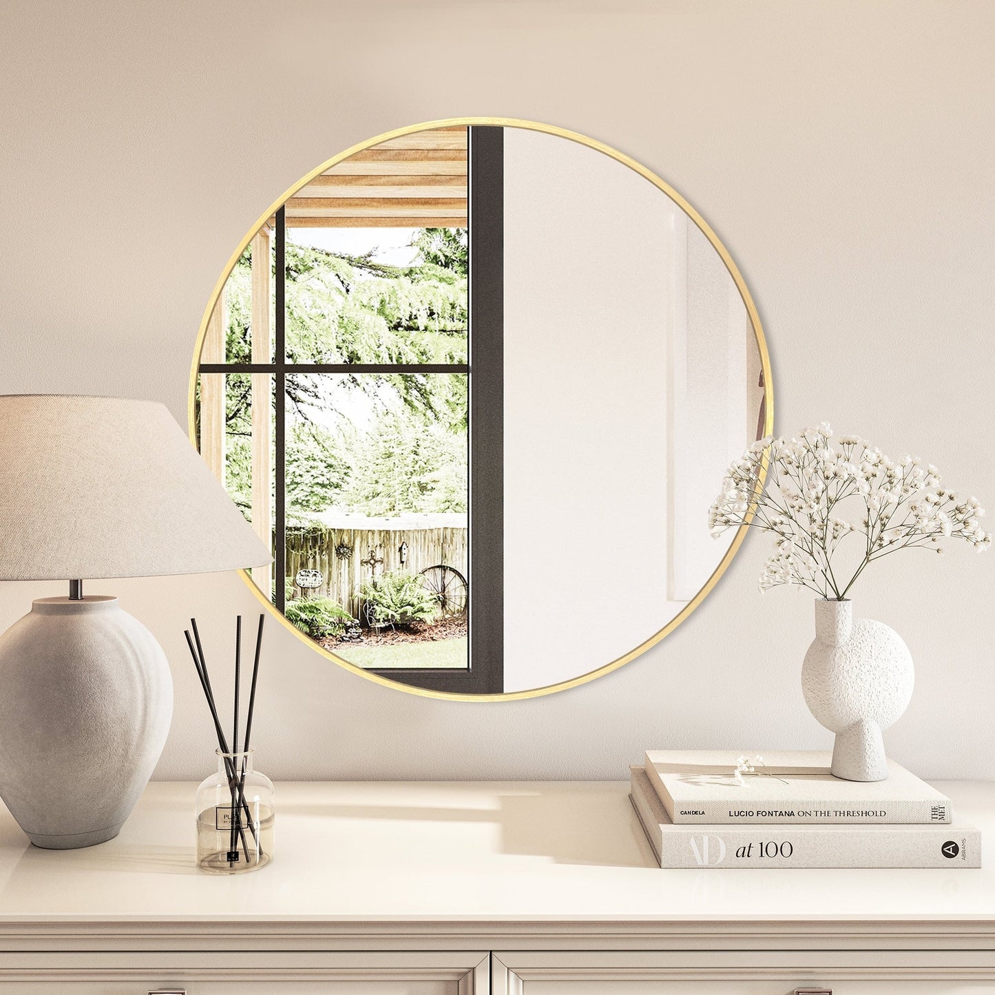 Miroir de salle de bain rond mural moderne