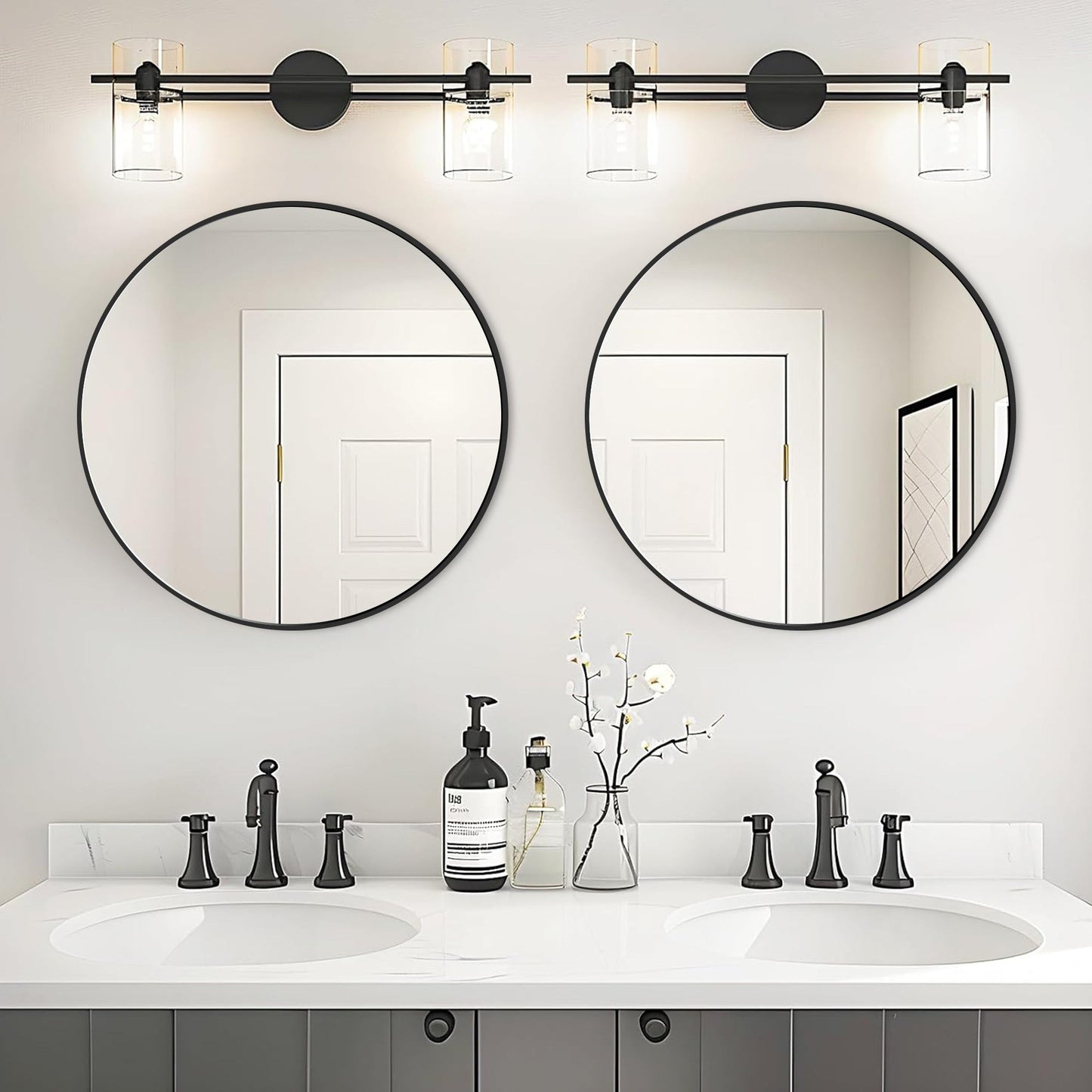 Miroir de salle de bain rond mural moderne