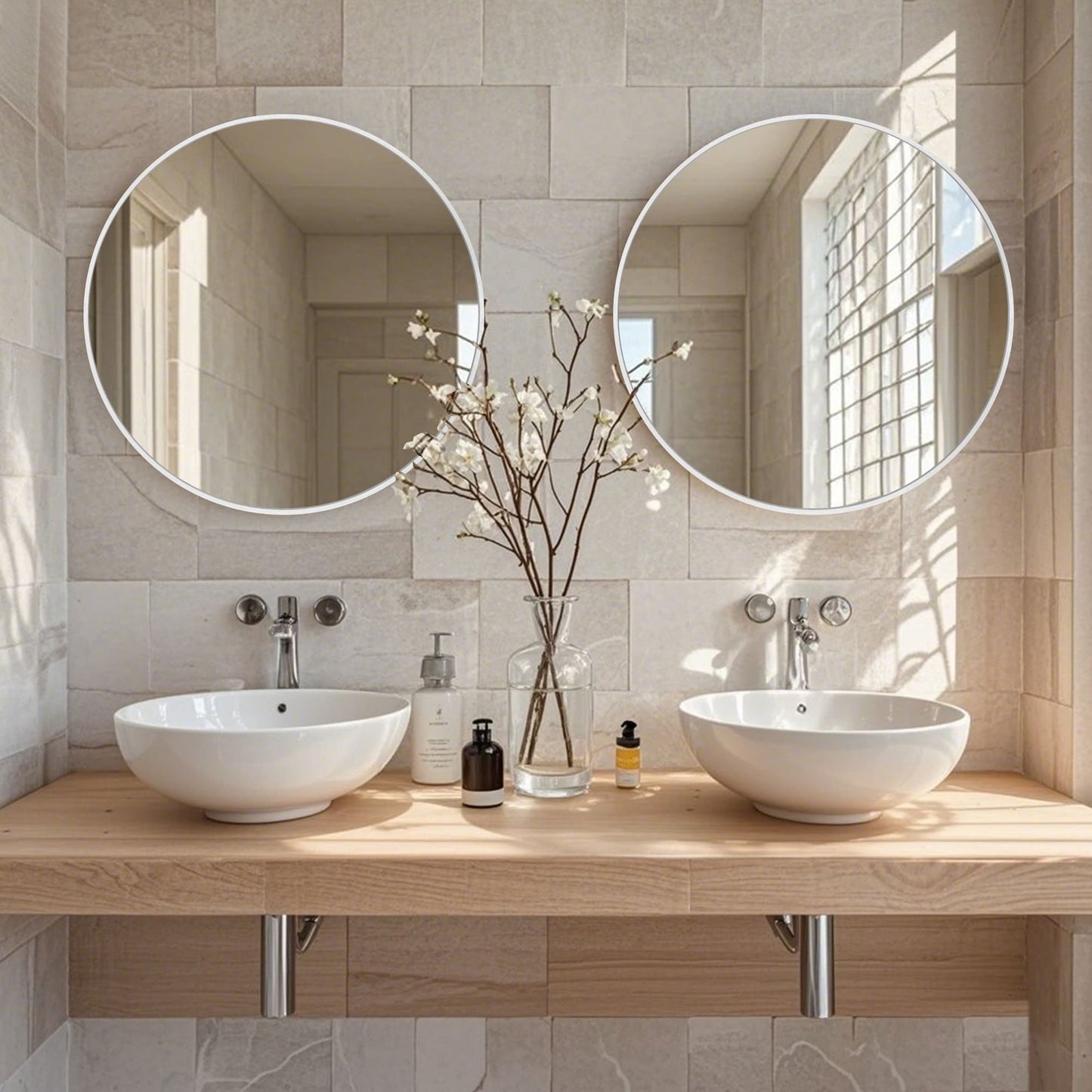 Miroir de salle de bain rond mural moderne