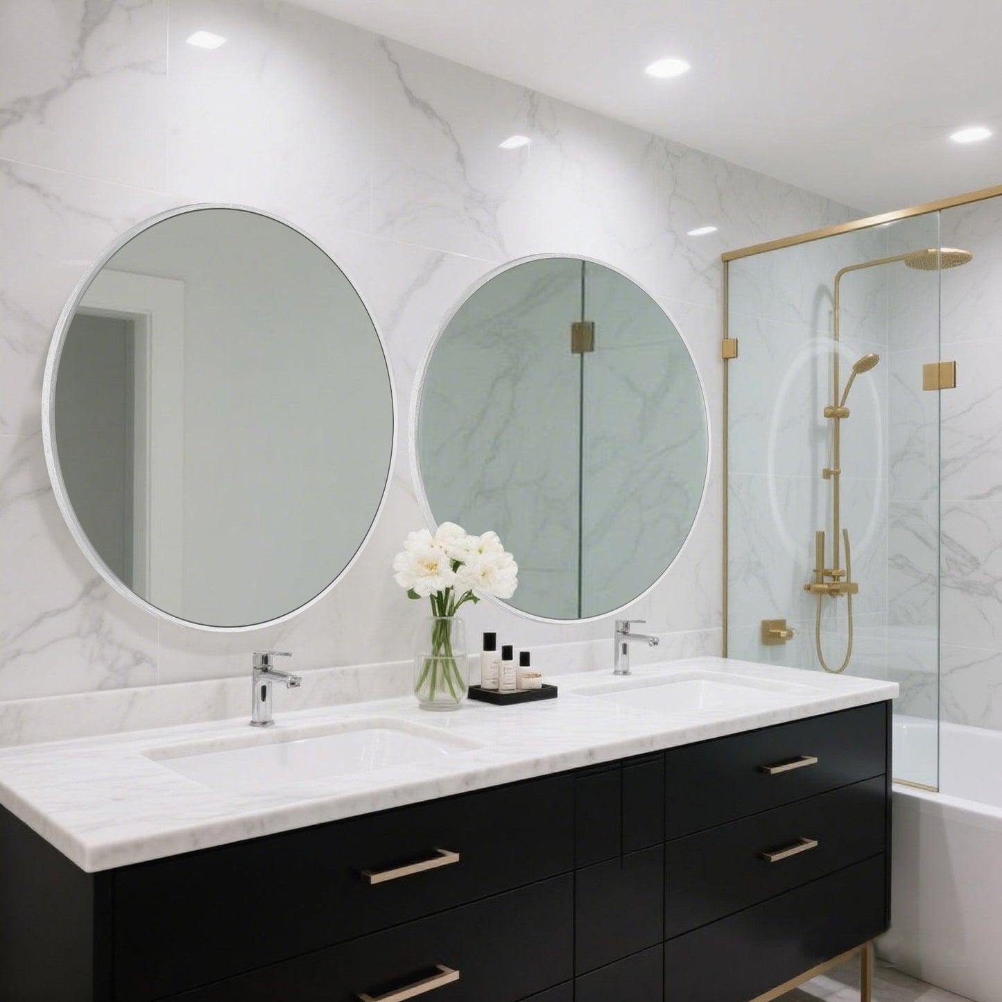 Miroir de salle de bain rond mural moderne