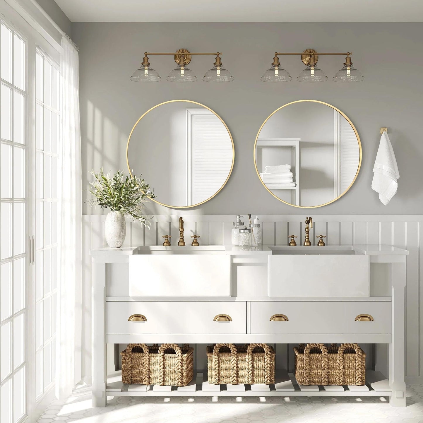 Miroir de salle de bain rond mural moderne