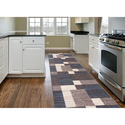 Tapis antidérapant World Rug Gallery, motif boîtes modernes