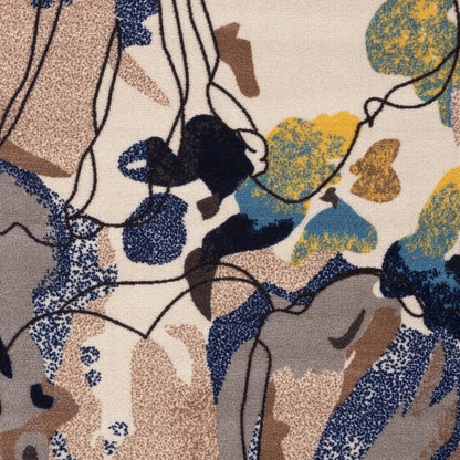 Tapis antidérapant moderne à fleurs lumineuses World Rug Gallery Multi