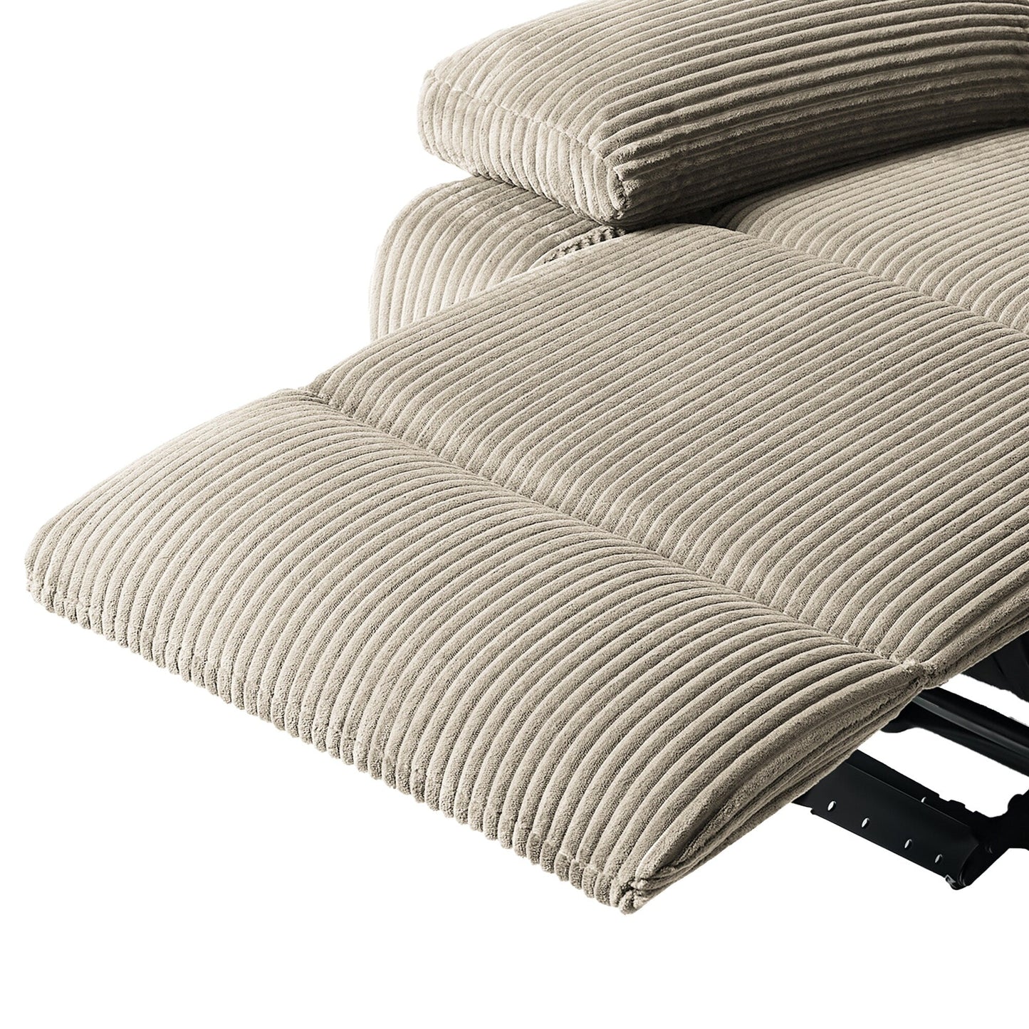 Fauteuil inclinable manuel moderne en velours côtelé, chaise longue inclinable réglable avec accoudoirs larges