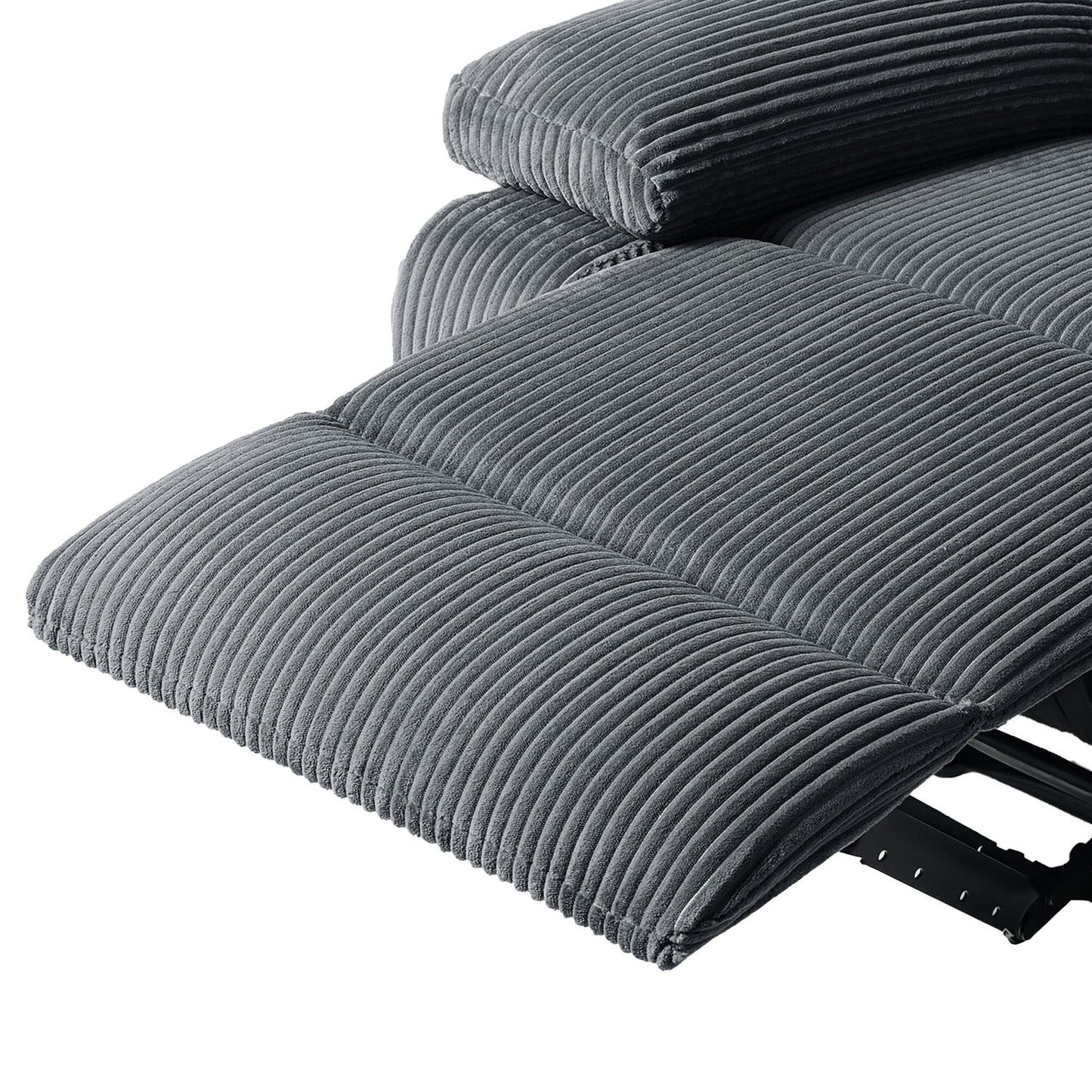 Fauteuil inclinable manuel moderne en velours côtelé, chaise longue inclinable réglable avec accoudoirs larges