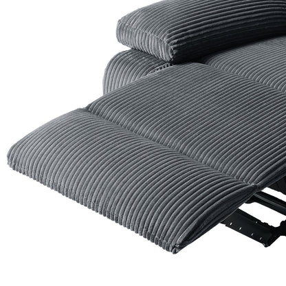 Fauteuil inclinable manuel moderne en velours côtelé, chaise longue inclinable réglable avec accoudoirs larges