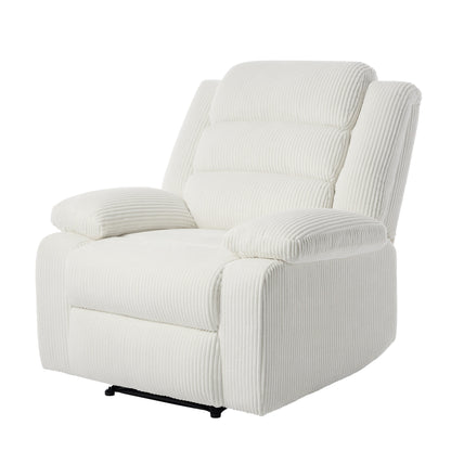 Fauteuil inclinable manuel moderne en velours côtelé, chaise longue inclinable réglable avec accoudoirs larges