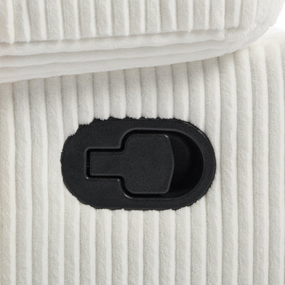 Fauteuil inclinable manuel moderne en velours côtelé, chaise longue inclinable réglable avec accoudoirs larges