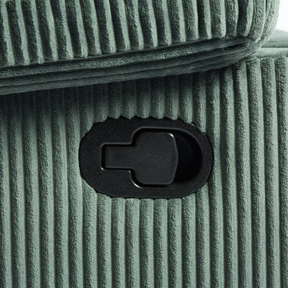 Fauteuil inclinable manuel moderne en velours côtelé, chaise longue inclinable réglable avec accoudoirs larges