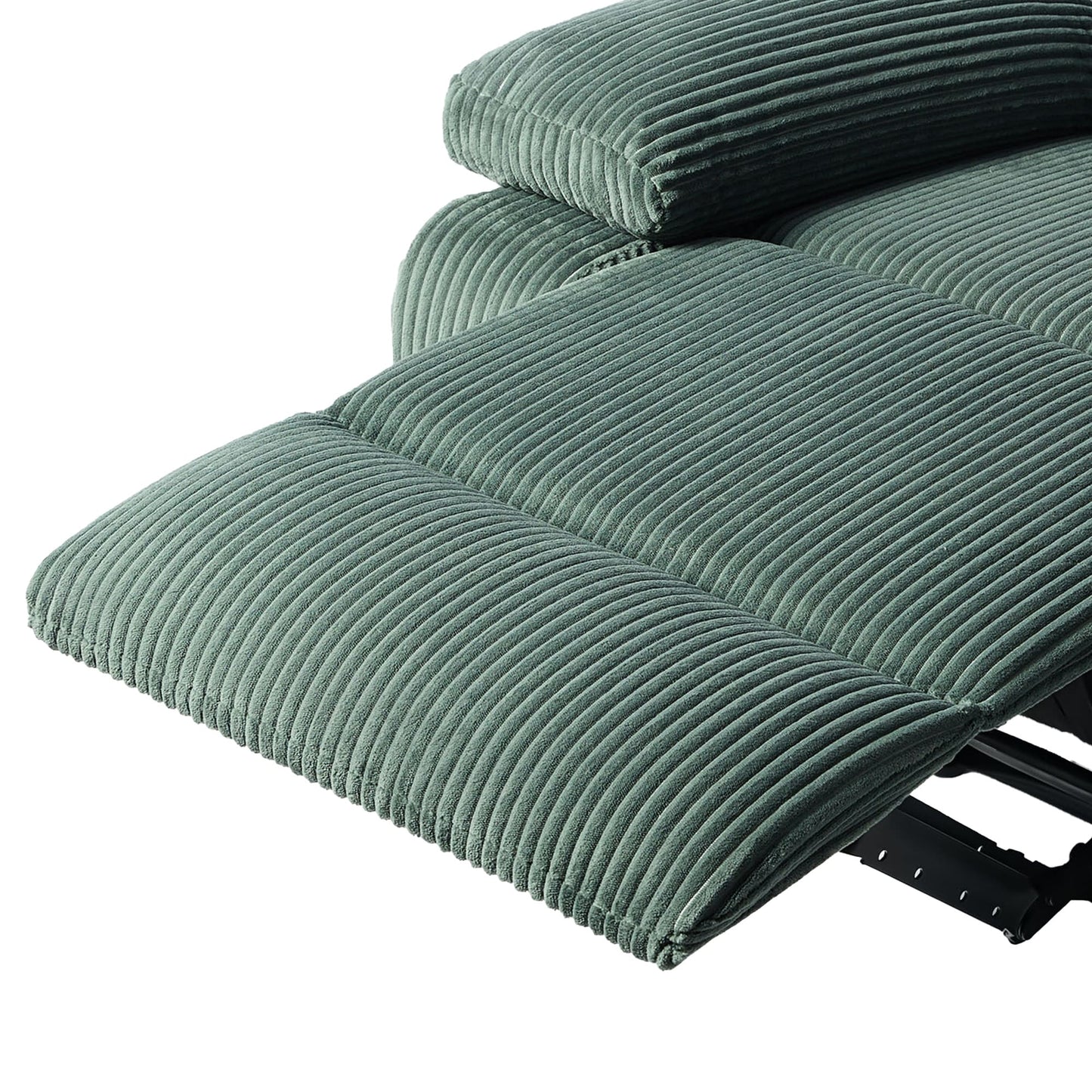 Fauteuil inclinable manuel moderne en velours côtelé, chaise longue inclinable réglable avec accoudoirs larges