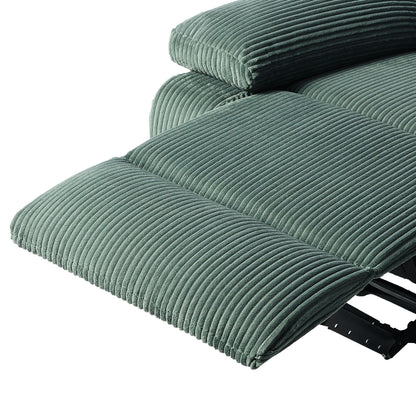 Fauteuil inclinable manuel moderne en velours côtelé, chaise longue inclinable réglable avec accoudoirs larges