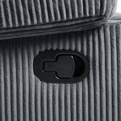 Fauteuil inclinable manuel moderne en velours côtelé, chaise longue inclinable réglable avec accoudoirs larges