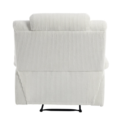 Fauteuil inclinable manuel moderne en velours côtelé, chaise longue inclinable réglable avec accoudoirs larges