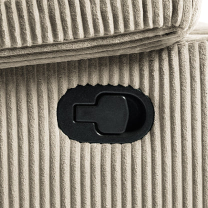 Fauteuil inclinable manuel moderne en velours côtelé, chaise longue inclinable réglable avec accoudoirs larges