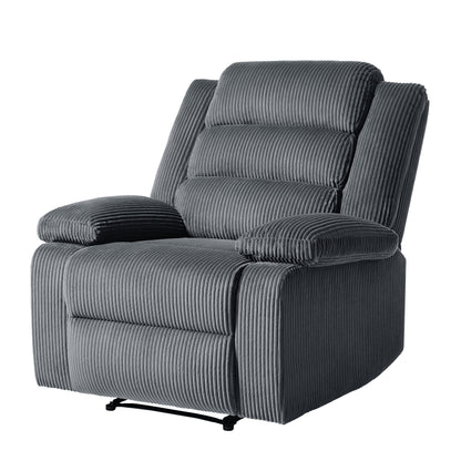 Fauteuil inclinable manuel moderne en velours côtelé, chaise longue inclinable réglable avec accoudoirs larges