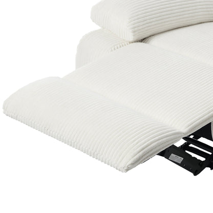 Fauteuil inclinable manuel moderne en velours côtelé, chaise longue inclinable réglable avec accoudoirs larges