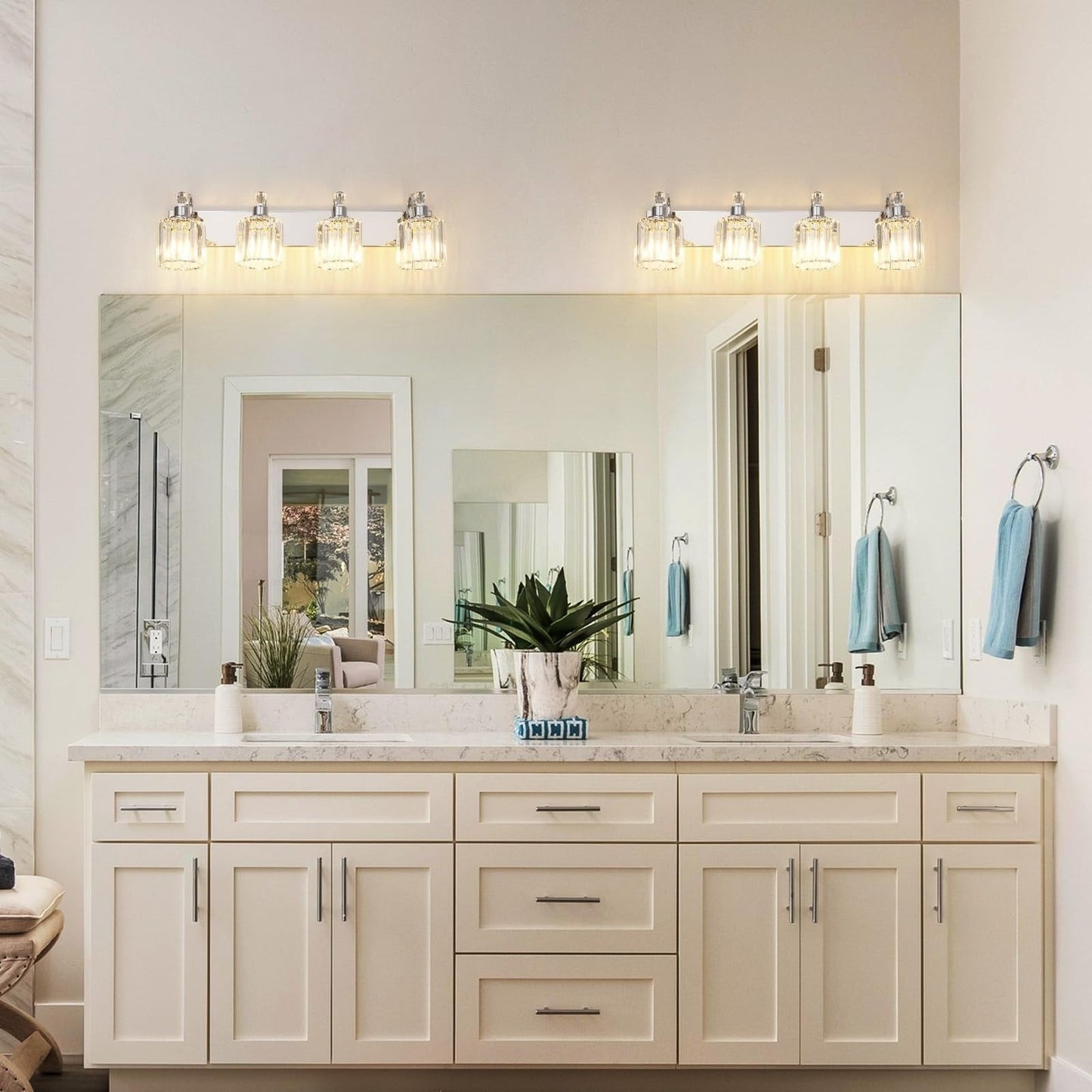 Appliques murales à intensité variable pour salle de bain en cristal moderne