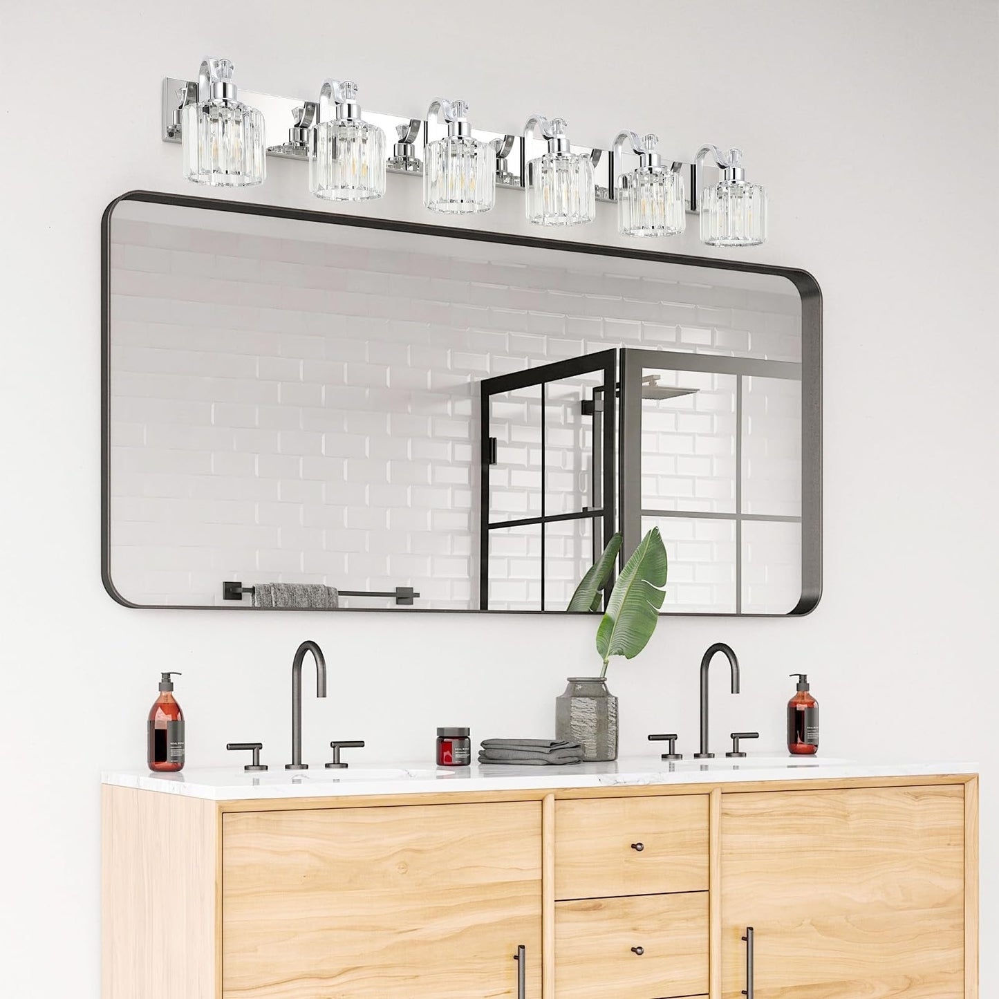 Appliques murales à intensité variable pour salle de bain en cristal moderne