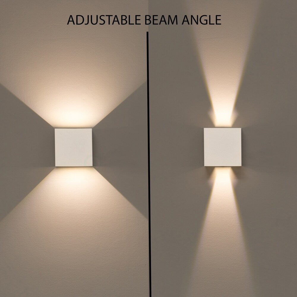 Applique murale LED moderne et étanche en aluminium avec faisceau réglable, 10 W, 4 000 K, blanc froid, pour intérieur et extérieur