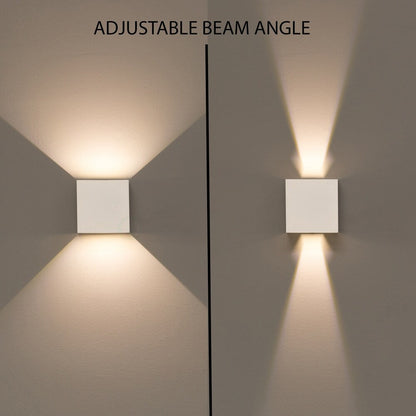 Applique murale LED moderne et étanche en aluminium avec faisceau réglable, 10 W, 4 000 K, blanc froid, pour intérieur et extérieur