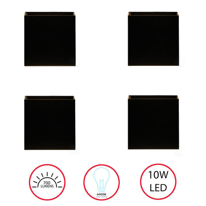 Applique murale LED moderne et étanche en aluminium avec faisceau réglable, 10 W, 4 000 K, blanc froid, pour intérieur et extérieur