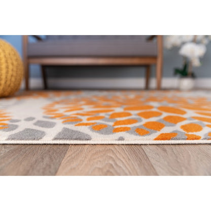 Tapis moderne à motifs floraux circulaires de World Rug Gallery