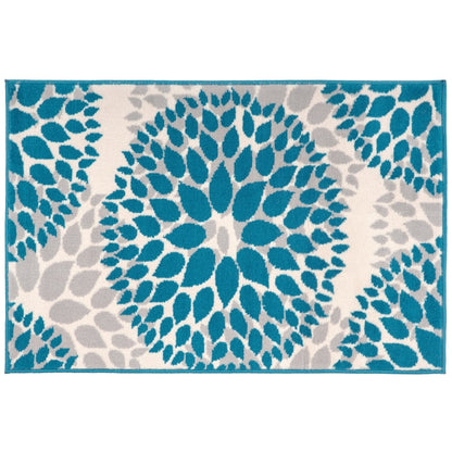 Tapis moderne à motifs floraux circulaires de World Rug Gallery