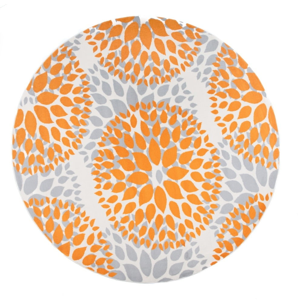 Tapis moderne à motifs floraux circulaires de World Rug Gallery