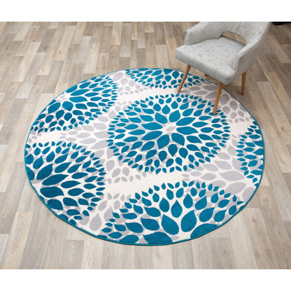 Tapis moderne à motifs floraux circulaires de World Rug Gallery