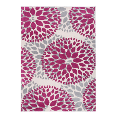 Tapis moderne à motifs floraux circulaires de World Rug Gallery