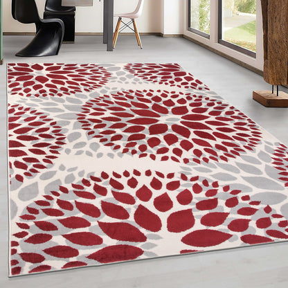 Tapis moderne à motifs floraux circulaires de World Rug Gallery