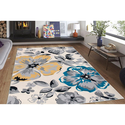 Tapis moderne à motif floral de la galerie World Rug Gallery