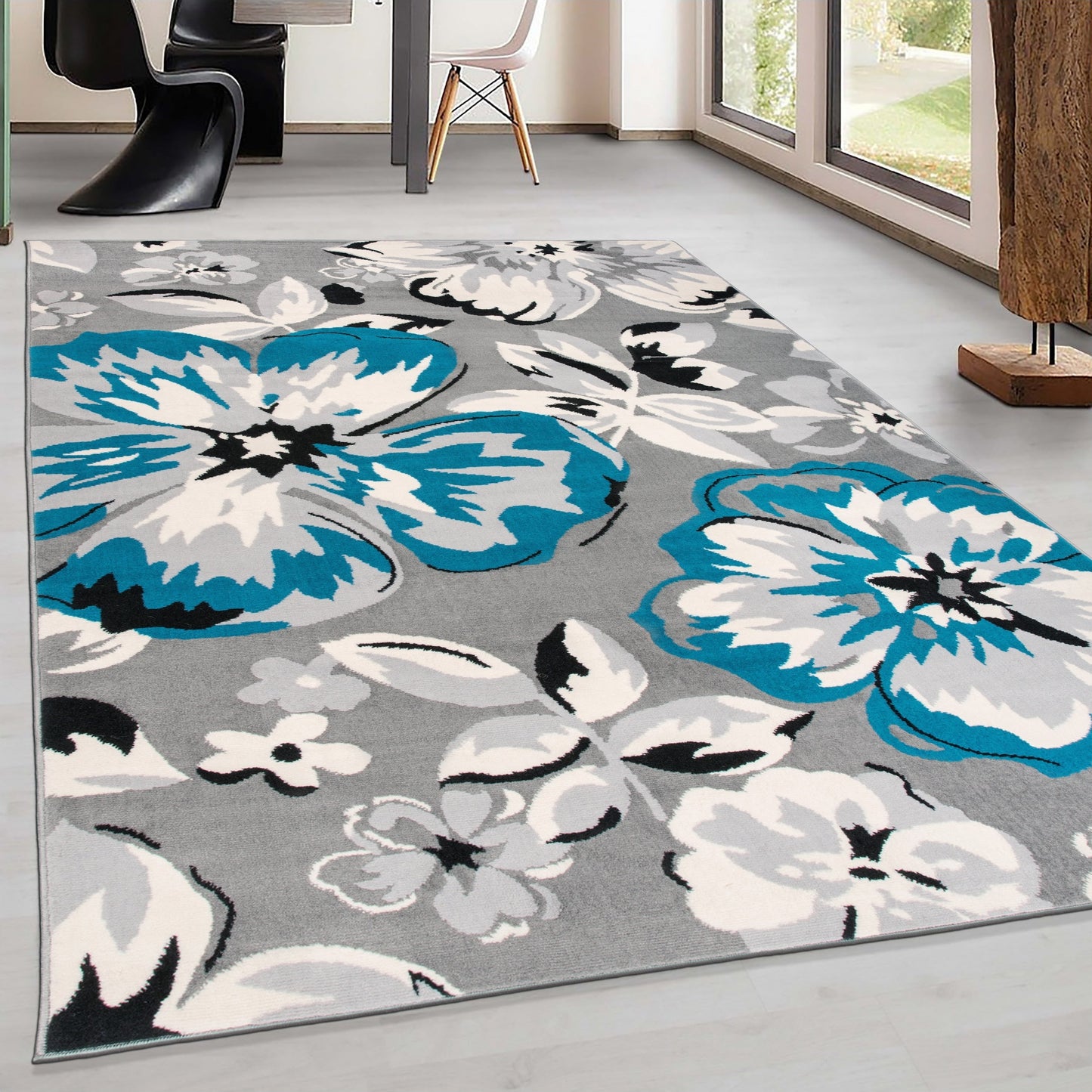Tapis moderne à motif floral de la galerie World Rug Gallery