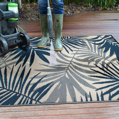 Tapis d'extérieur réversibles en plastique à motifs floraux modernes