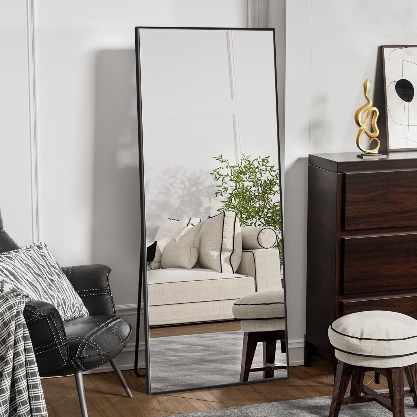 Miroir de sol moderne pleine longueur Miroir autoportant